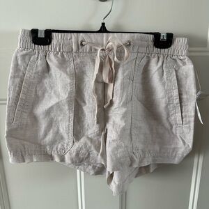 GAP Linen Blend Pull On Drawstring Shorts with Pockets
